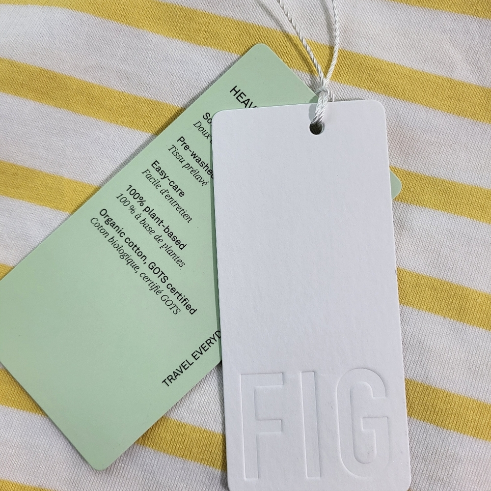 NWT Fig Newport Sleeveless Top - White & Yellow Stripped - Picture 7 of 7